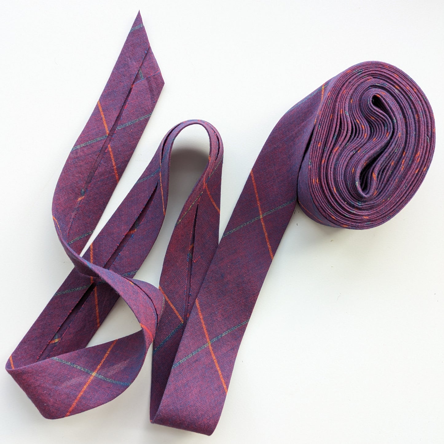 Bias Tape - Loose Purple Grid