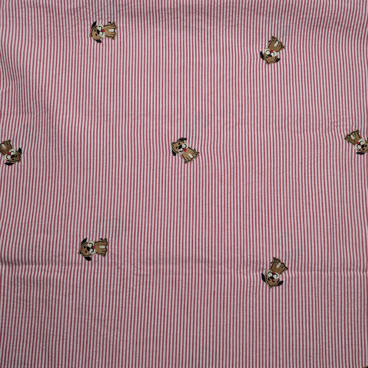 Embroidered Pup Seersucker