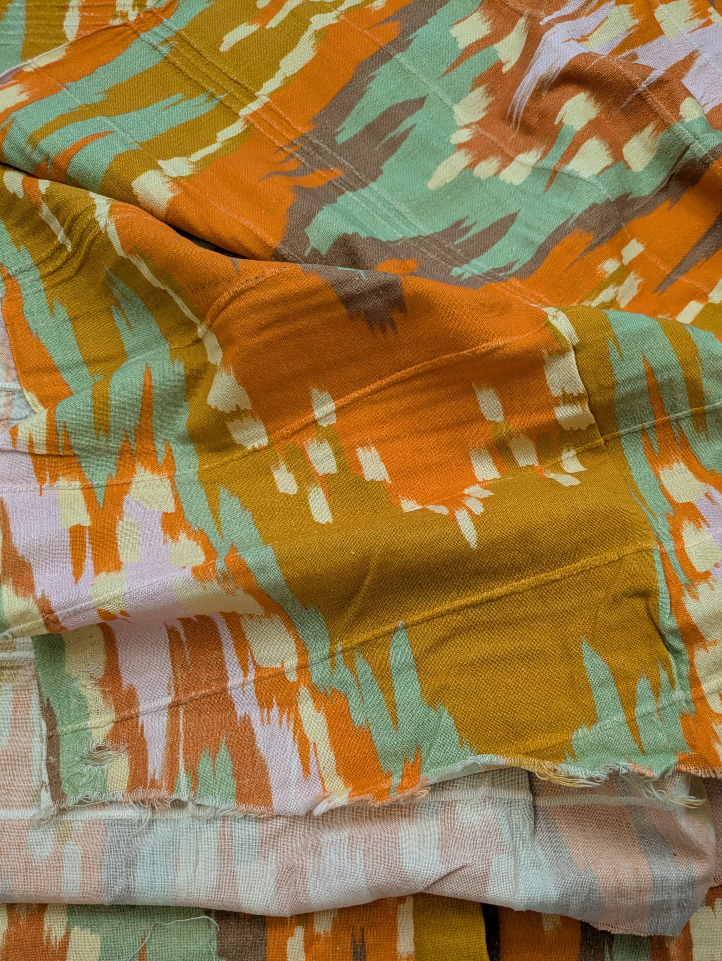 Ikat Print Slubby Cotton