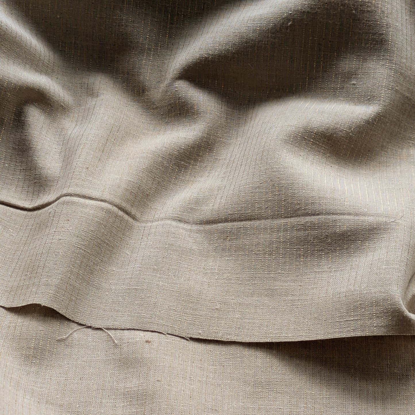 Beige and Lurex Cotton Linen Blend