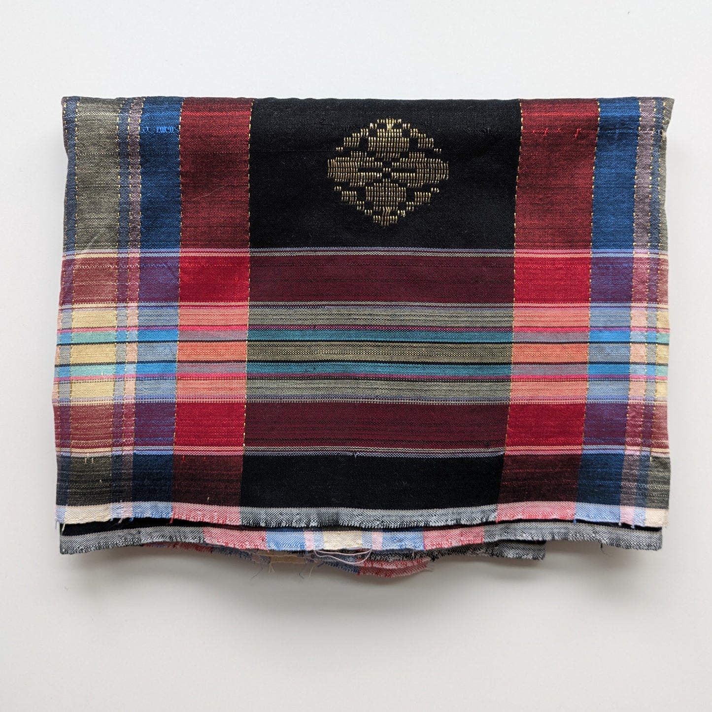 Embroidered Lurex Silk Plaid