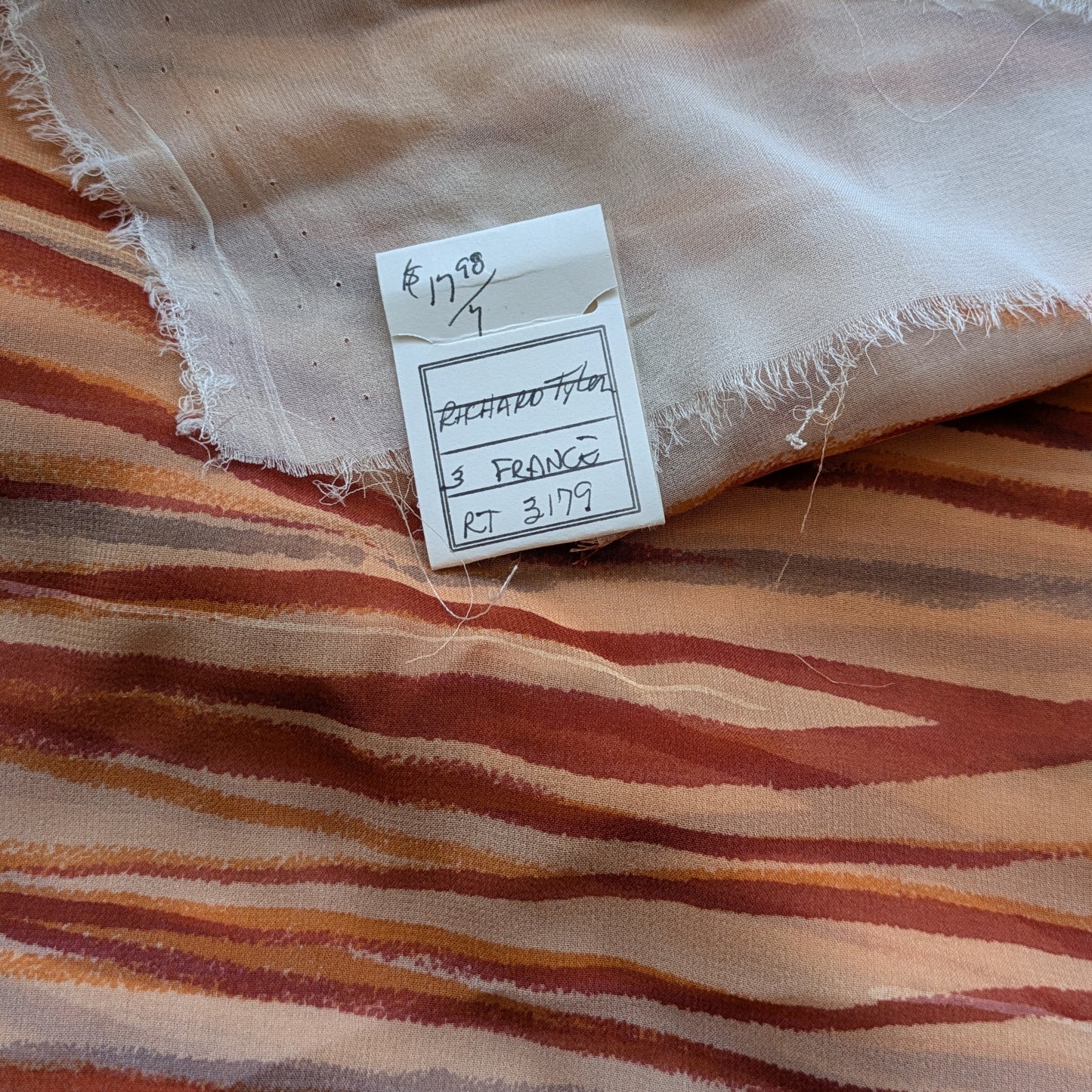 Deadstock Richard Tyler Ombre Brushstroke Silk Chiffon