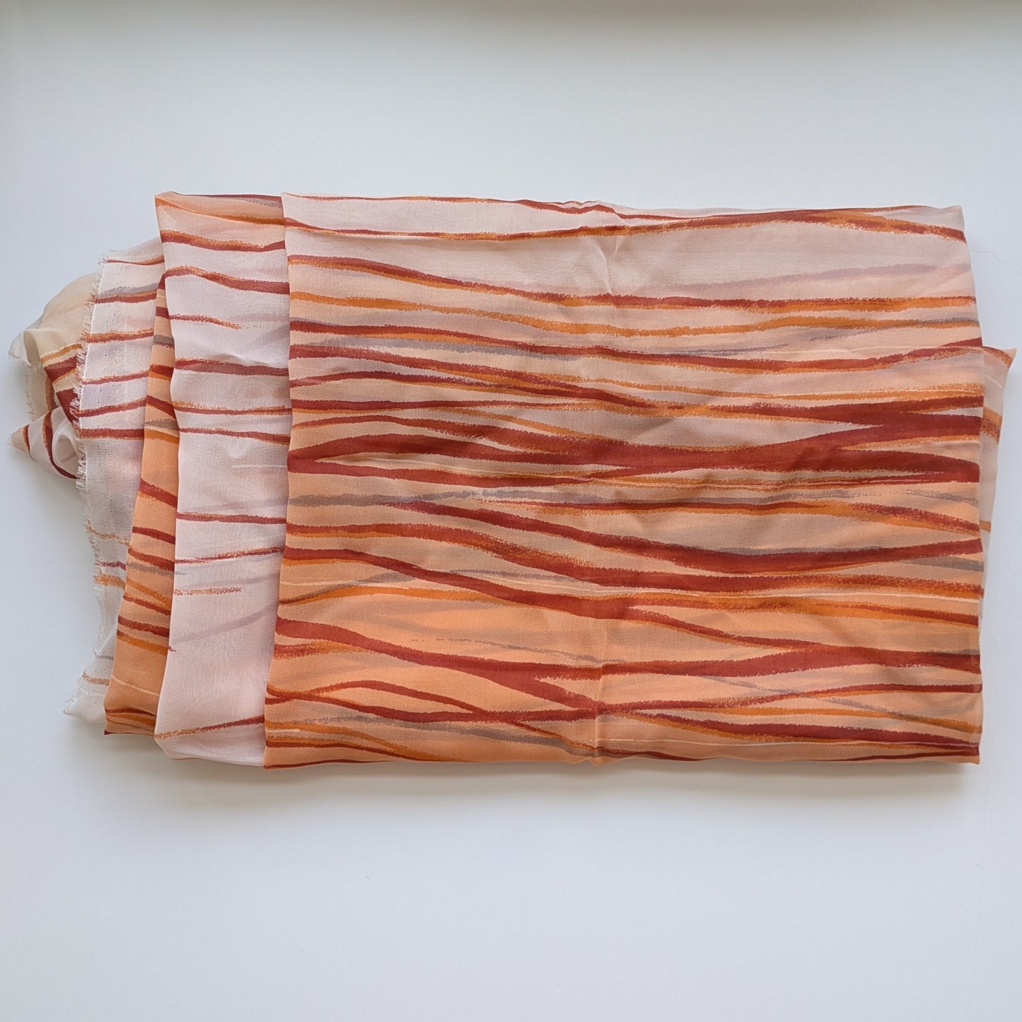 Deadstock Richard Tyler Ombre Brushstroke Silk Chiffon