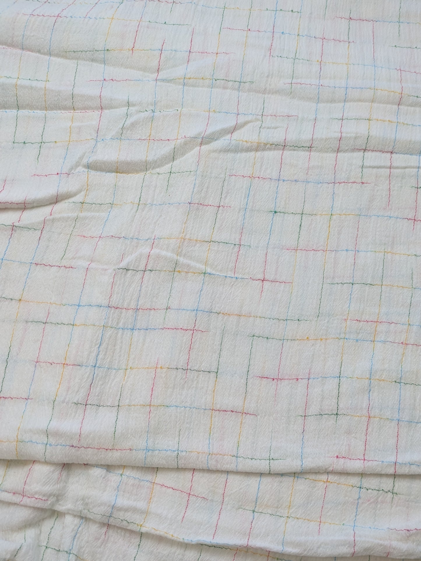 Delicate Rainbow Windowpane Gauze