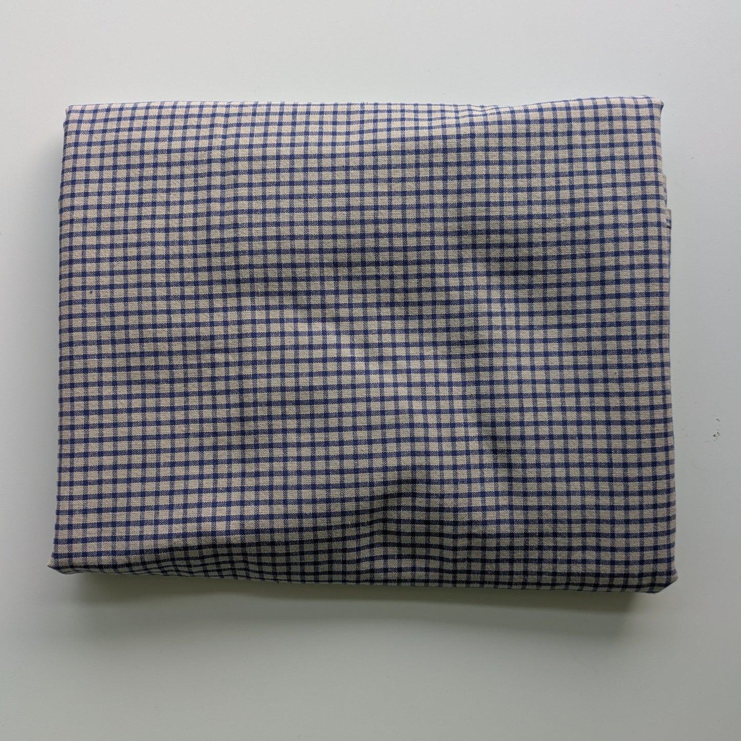 Blue and Bone Windowpane Cotton