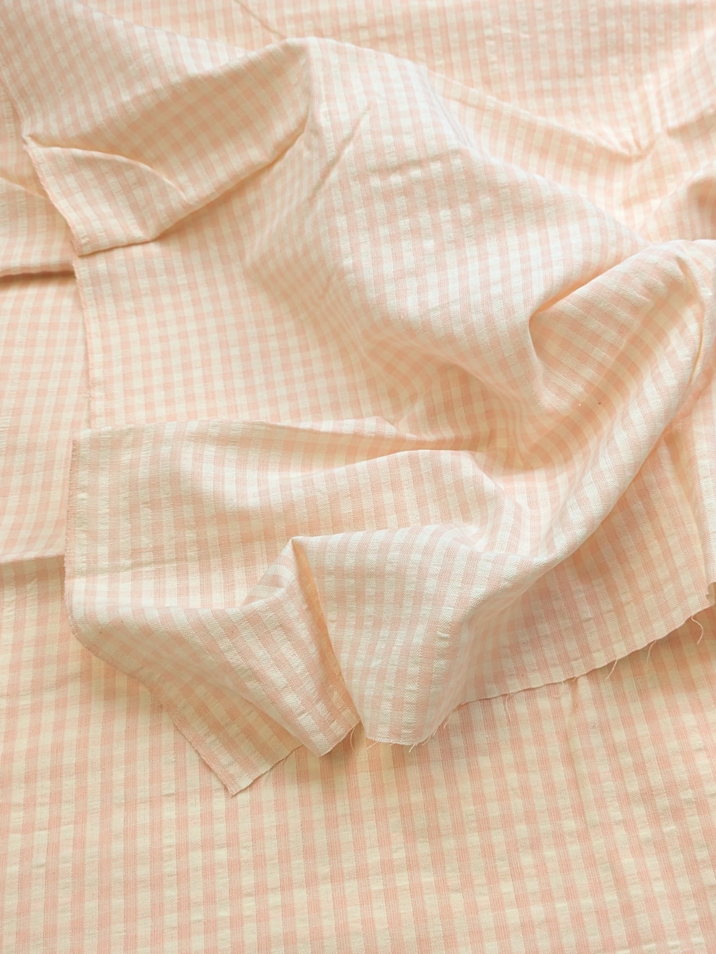 Ballet Pink Gingham Seersucker