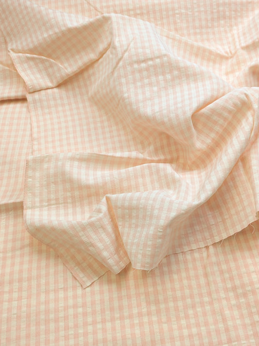 Ballet Pink Gingham Seersucker
