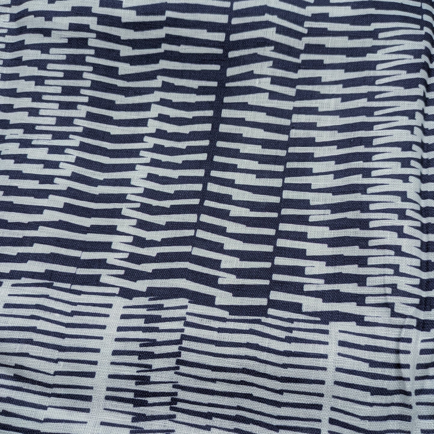 Navy Fence Print Linen