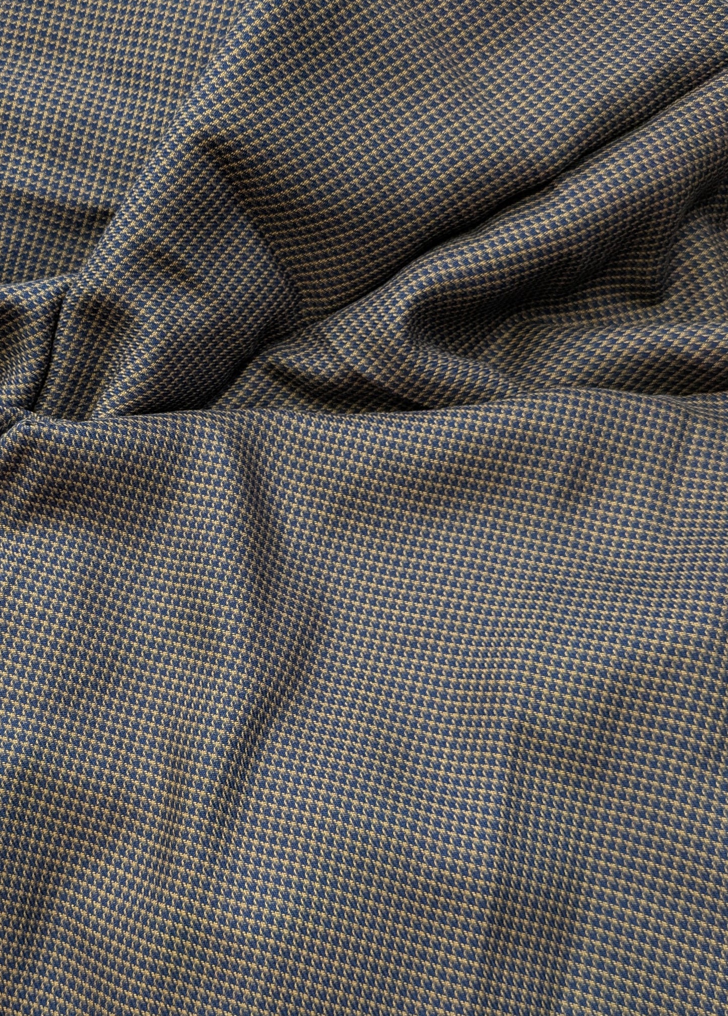 Navy and Gold Houndstooth Twill