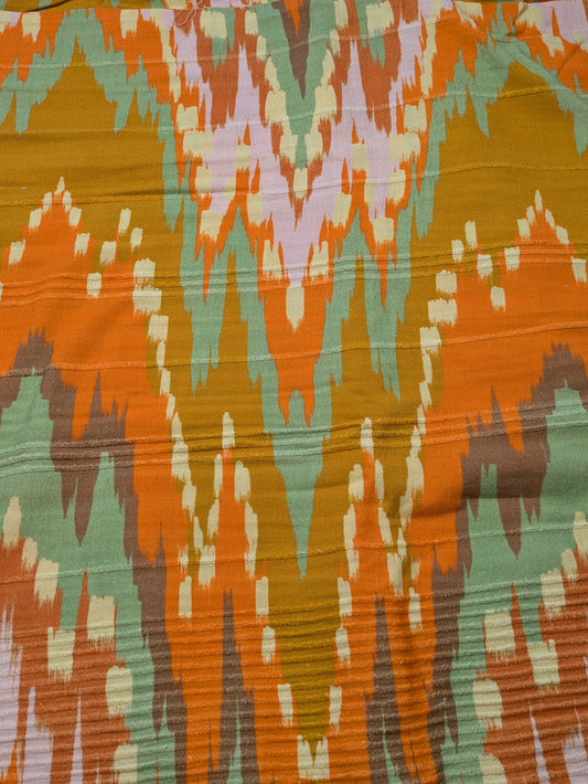 Ikat Print Slubby Cotton