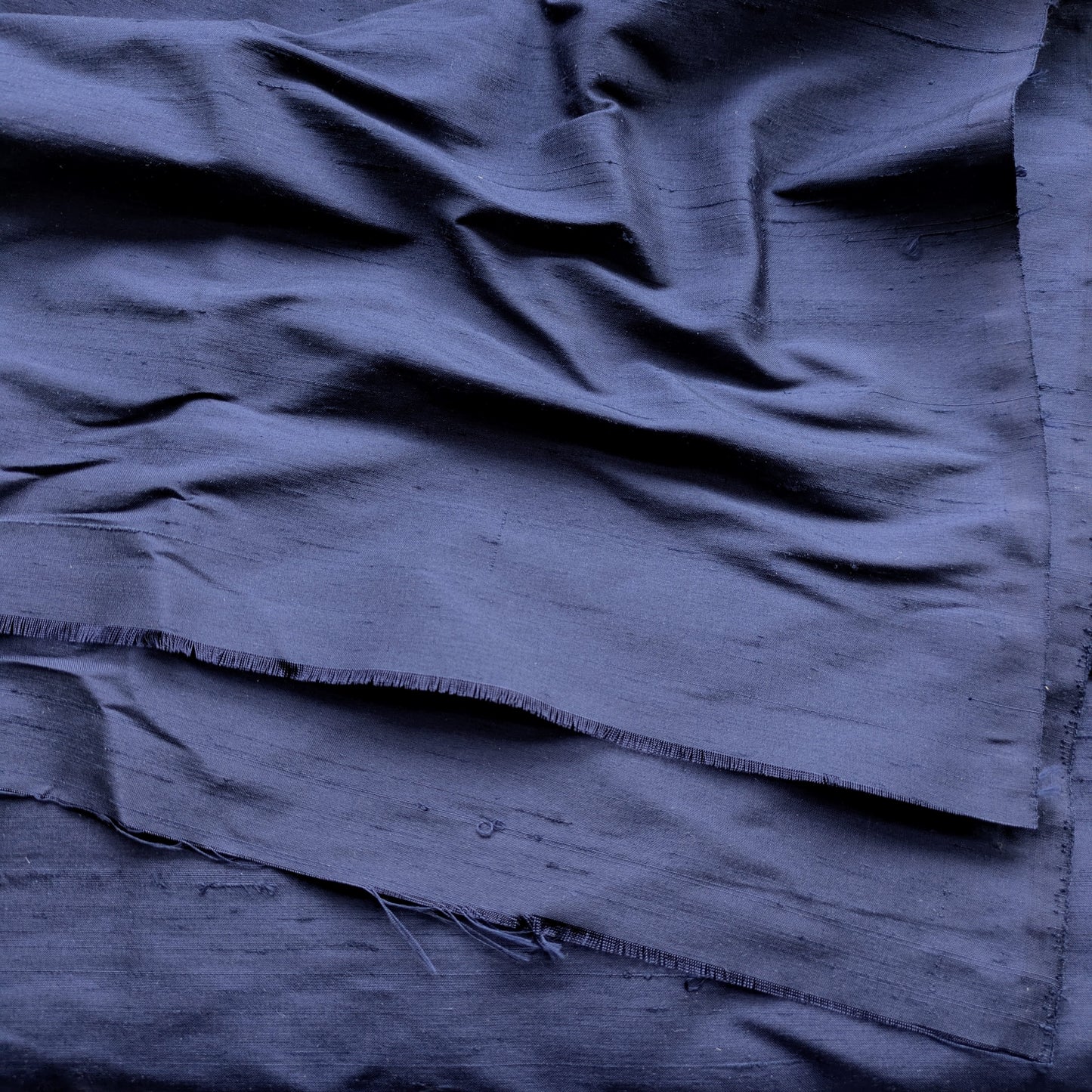 Navy Blue Silk Dupioni
