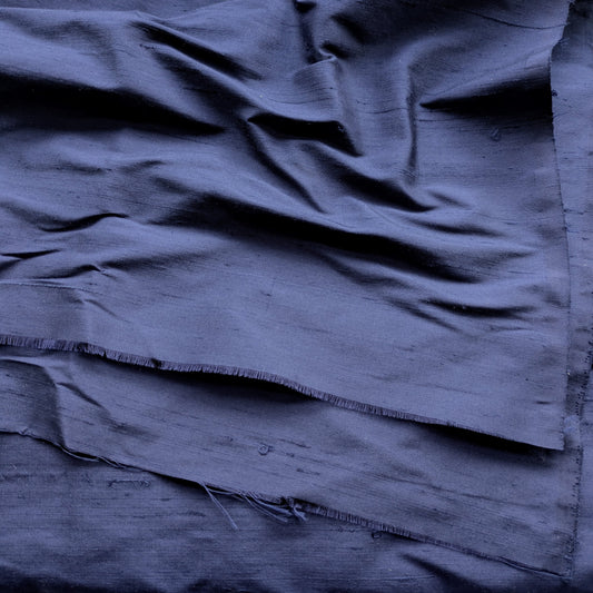 Navy Blue Silk Dupioni