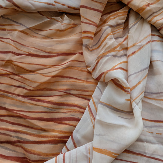 Deadstock Richard Tyler Ombre Brushstroke Silk Chiffon