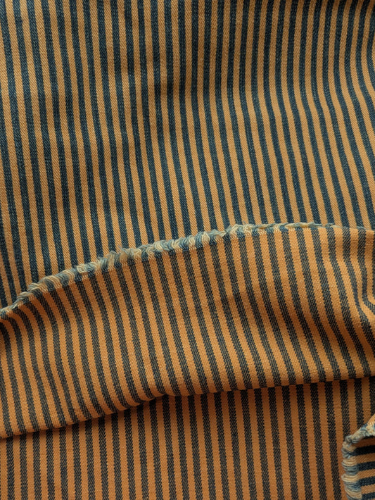 Orange and Black Pinstripe Denim