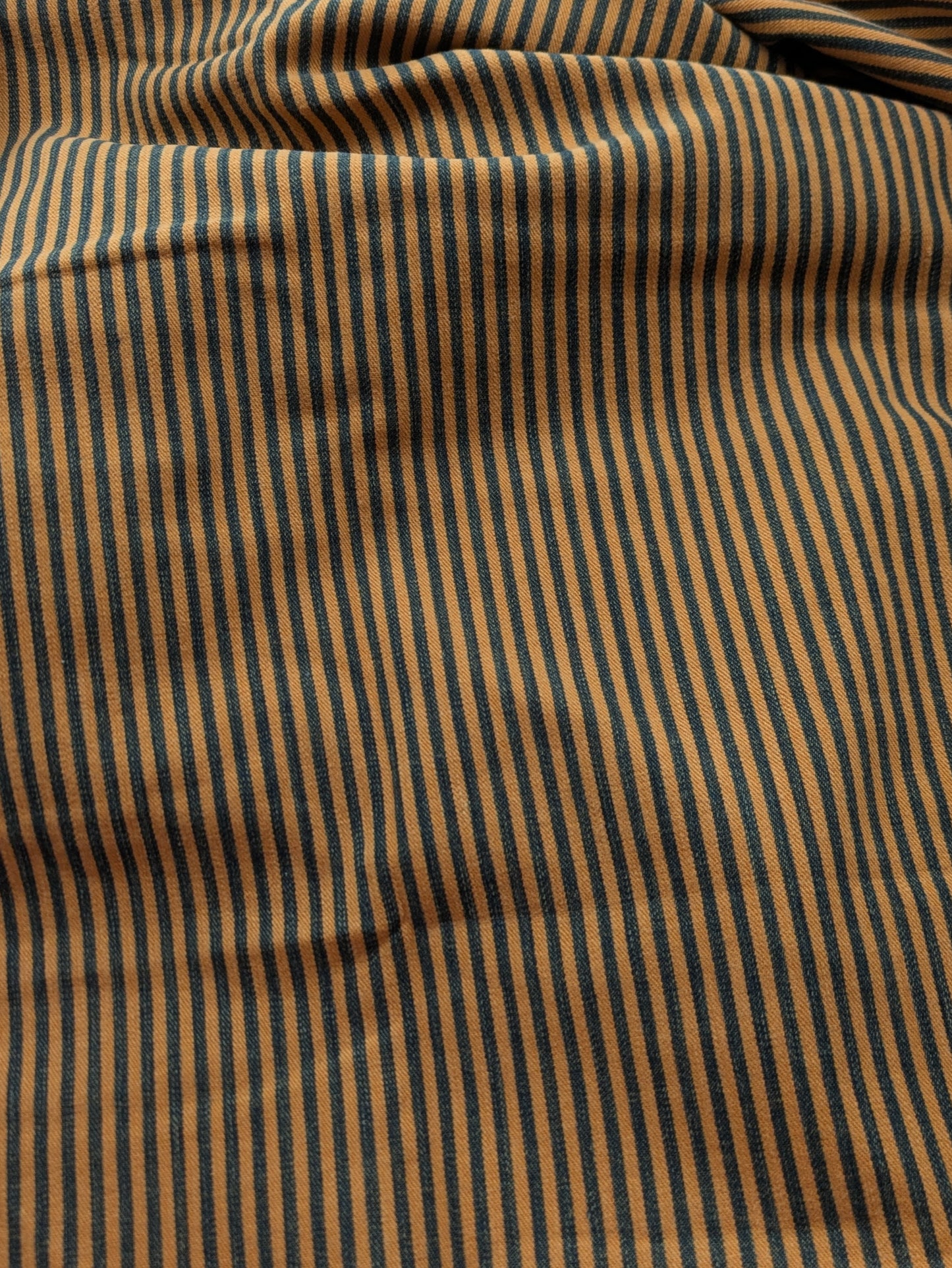 Orange and Black Pinstripe Denim