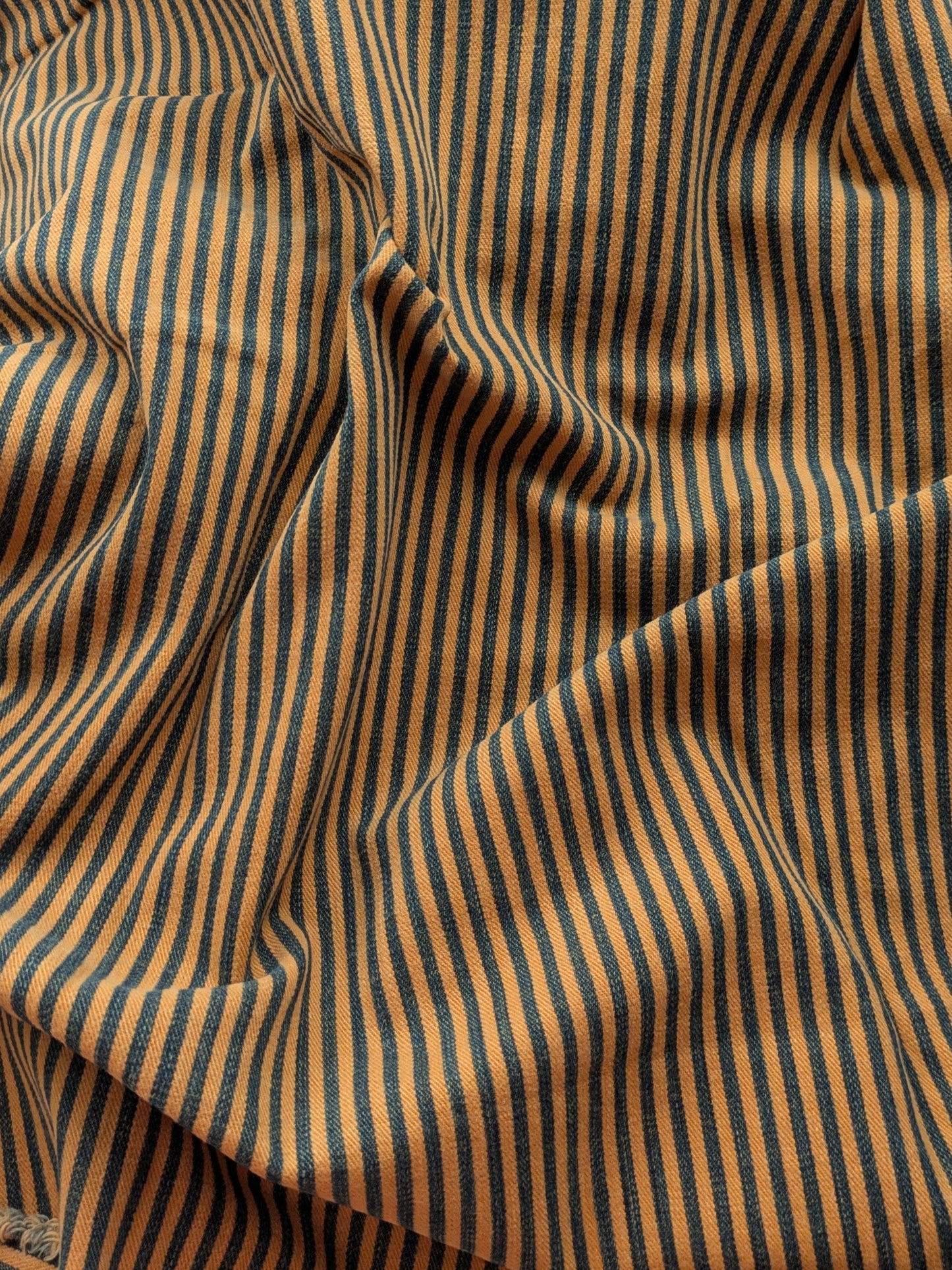 Orange and Black Pinstripe Denim