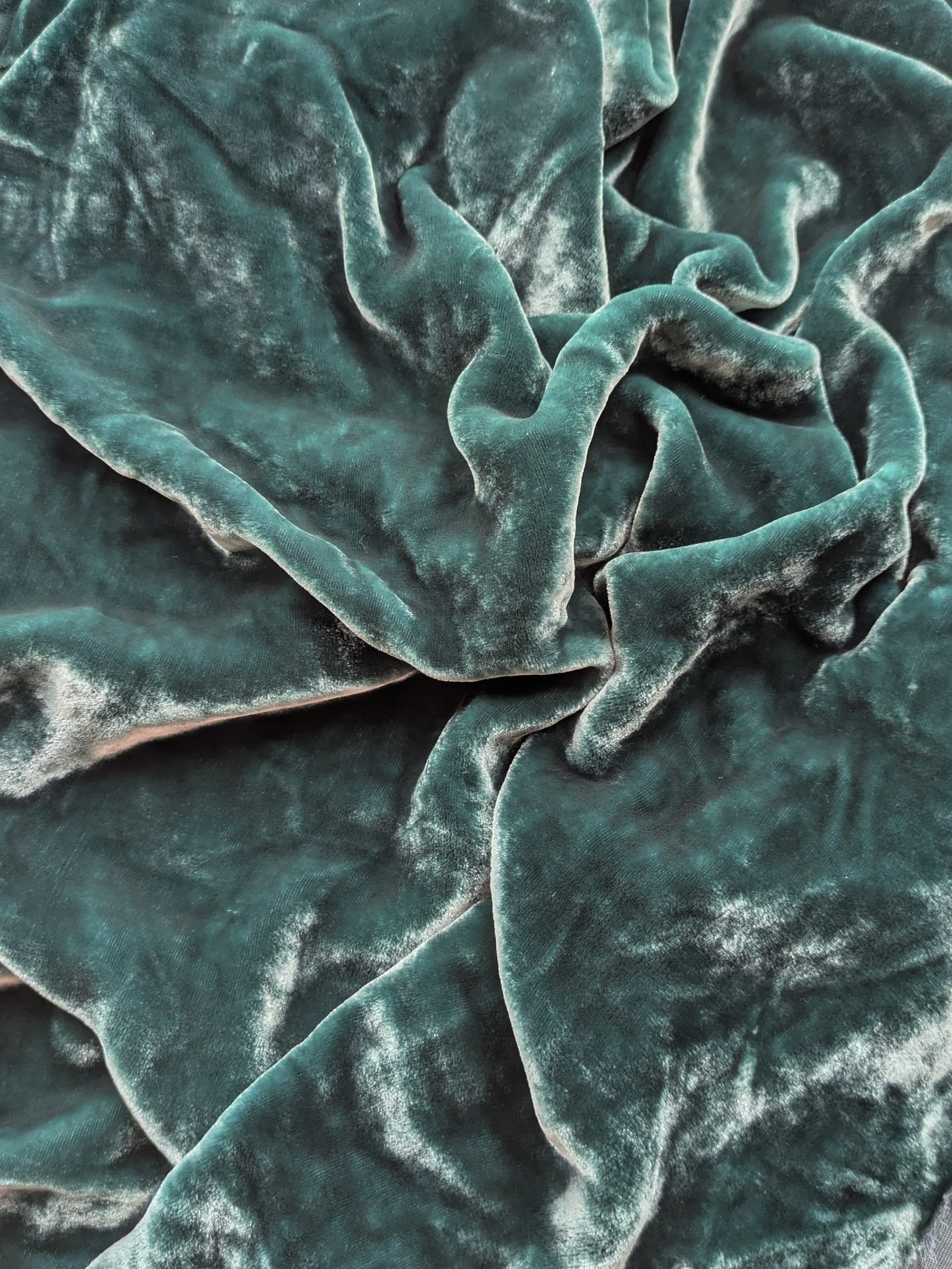 Petrol Blue Silk Velvet