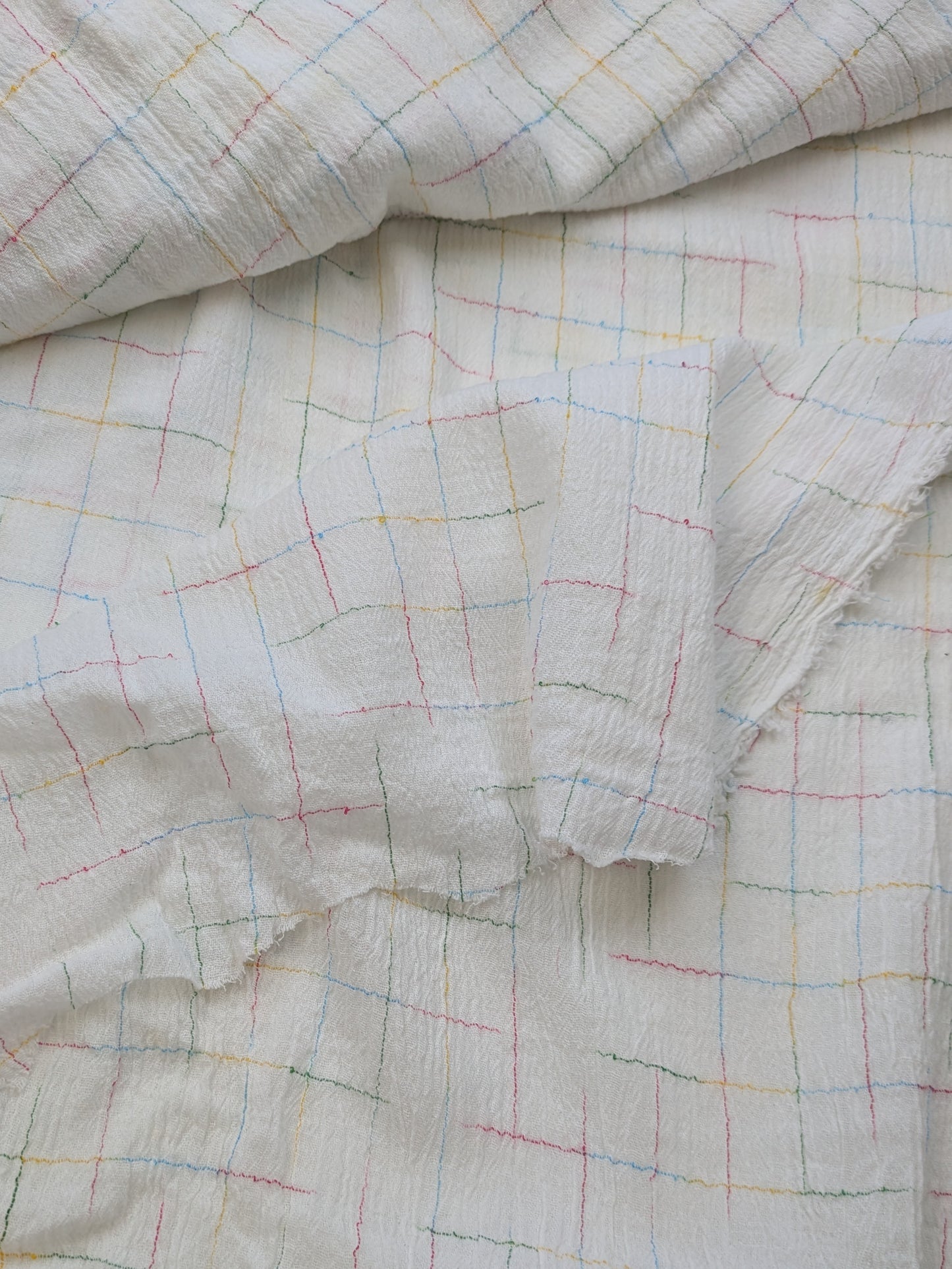 Delicate Rainbow Windowpane Gauze