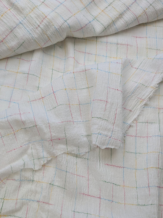 Delicate Rainbow Windowpane Gauze