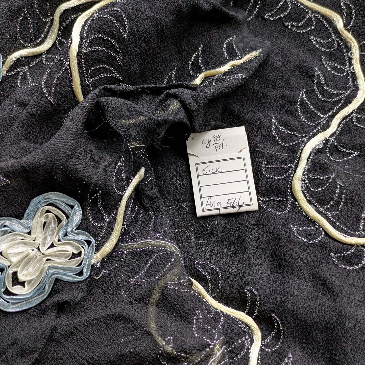 Ribbon Embroidered Silk Chiffon