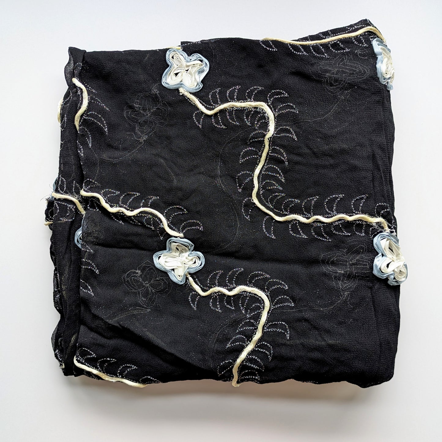 Ribbon Embroidered Silk Chiffon