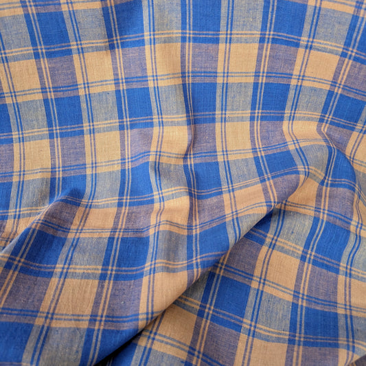 Windowpane Checks - Blue and Peach